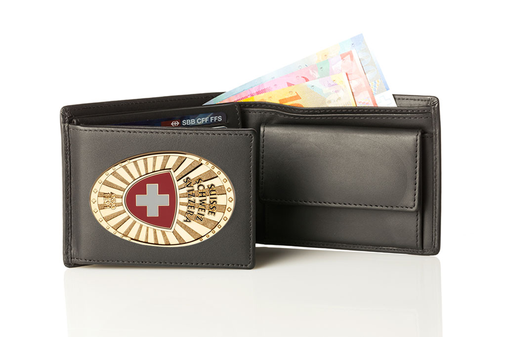 Lederetui "Victory" Schweiz Fan Badge