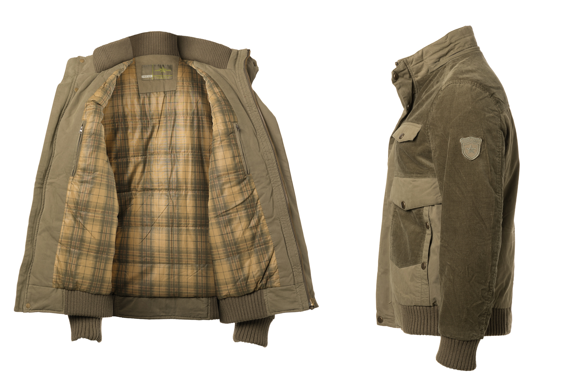 Veste d'extérieur couleur olive en style Manchester tendance