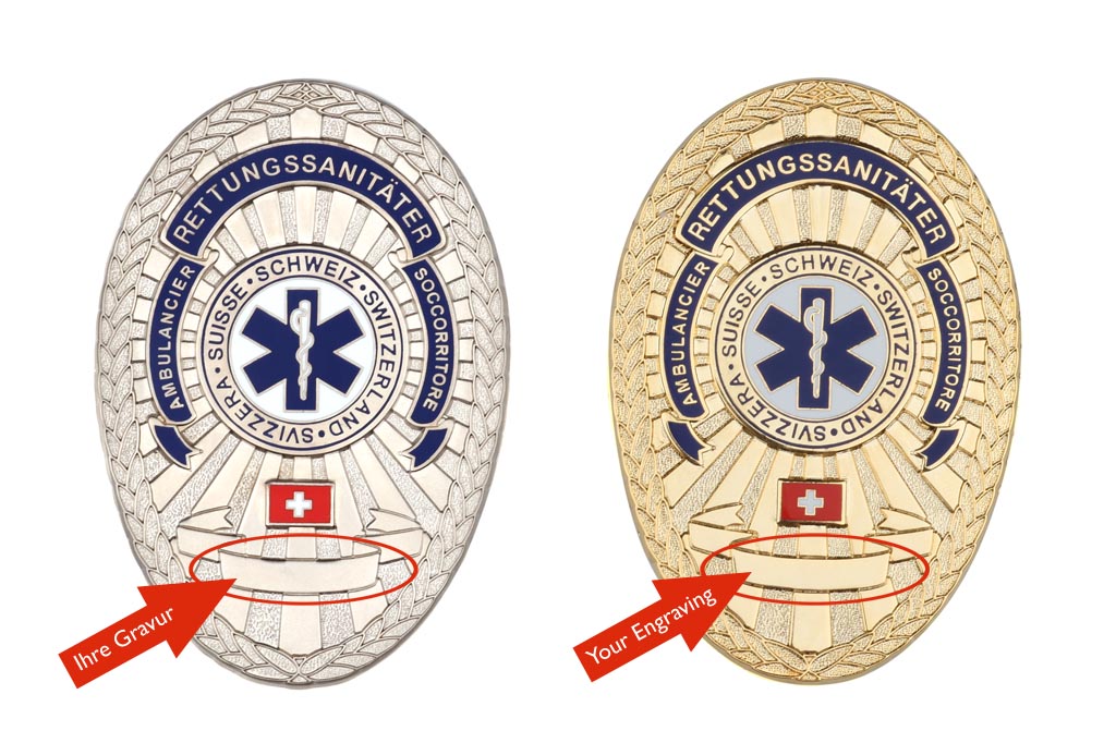 Leather wallet "Impressive" Paramedic Switzerland, engraving