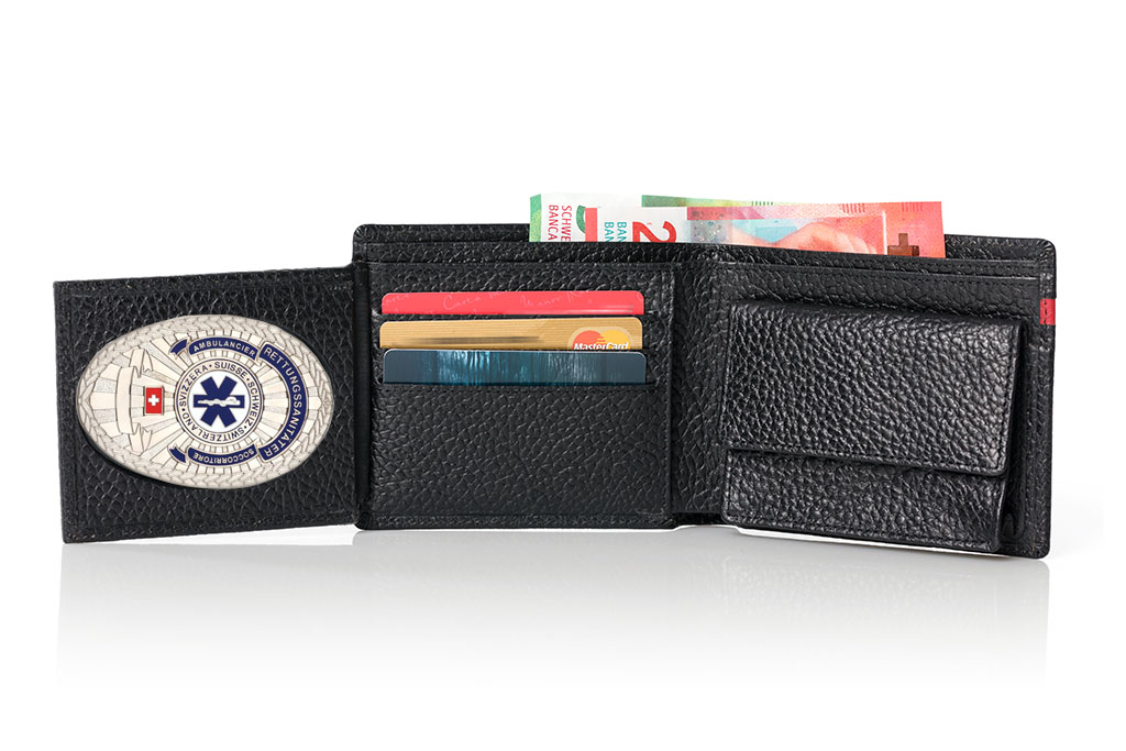 Leather wallet "Impressive" Paramedic Switzerland, engraving