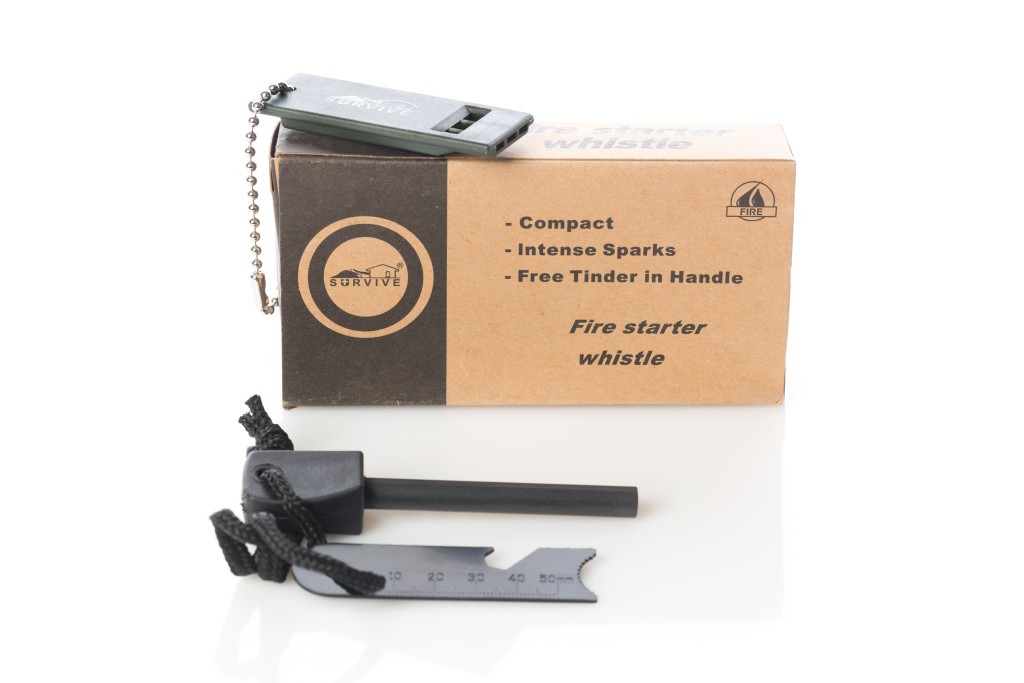 Pierre à feu de survie 3 en 1 pour usage en extérieur