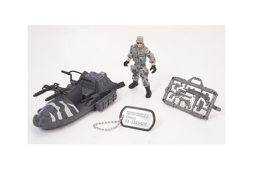 True Heroes Sentinel 1 Action Figures with Vehicles- Steel