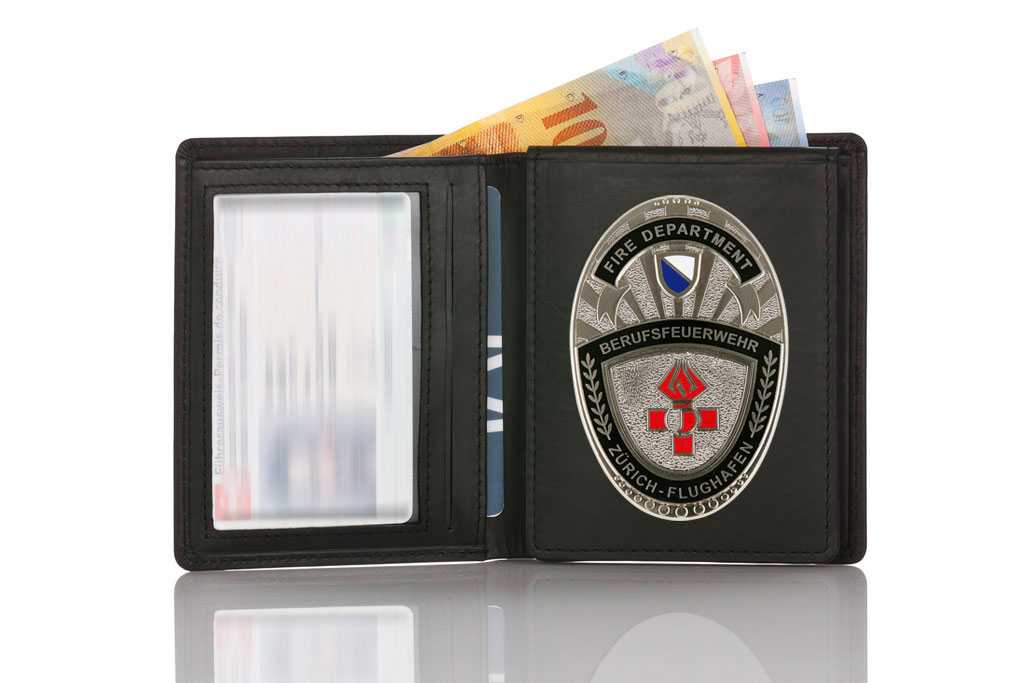 Astuccio in cuoio "Official" Pompieri Aeroporto Zurigo