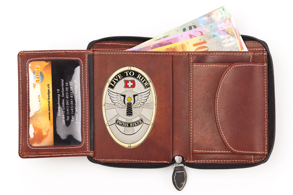 Etui en cuir "Camouflage" motards de Suisse