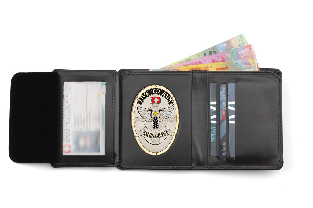 Leather wallet "Global" Swiss Biker