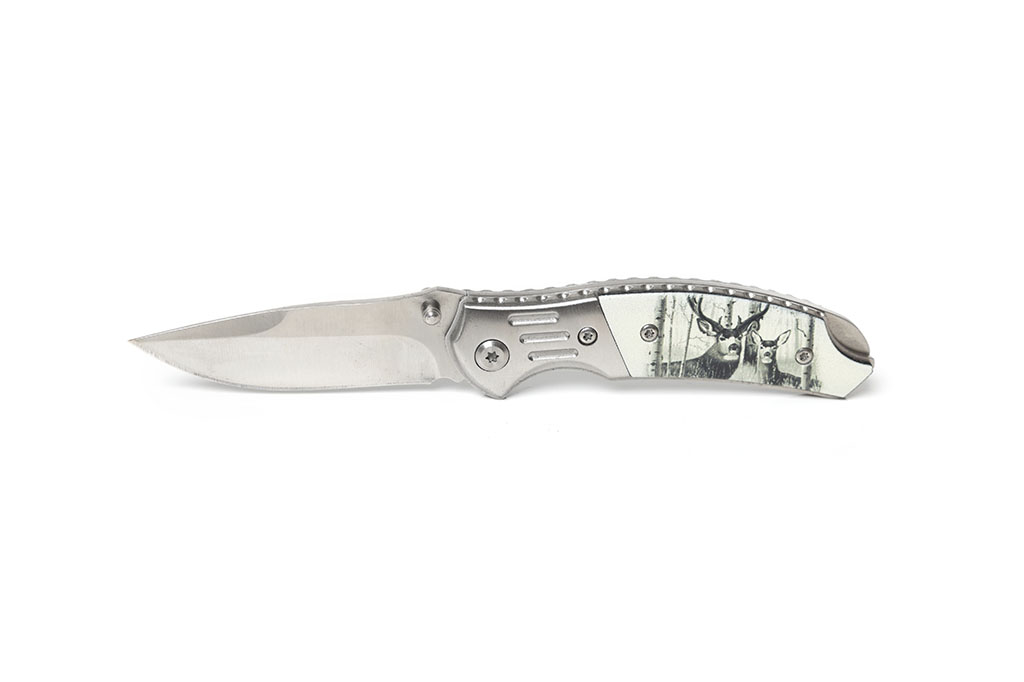 Pocket knife set with beautiful Wilddesign on the handle with gift box
