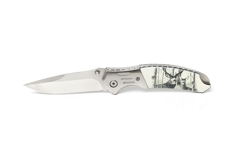 Pocket knife set with beautiful Wilddesign on the handle with gift box