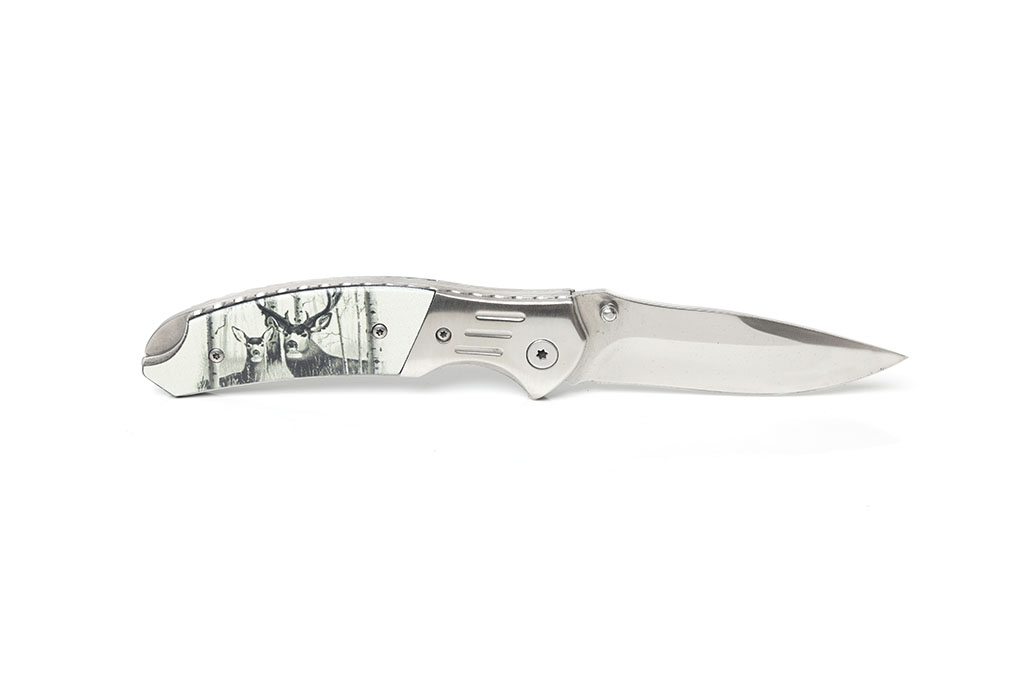 Pocket knife set with beautiful Wilddesign on the handle with gift box