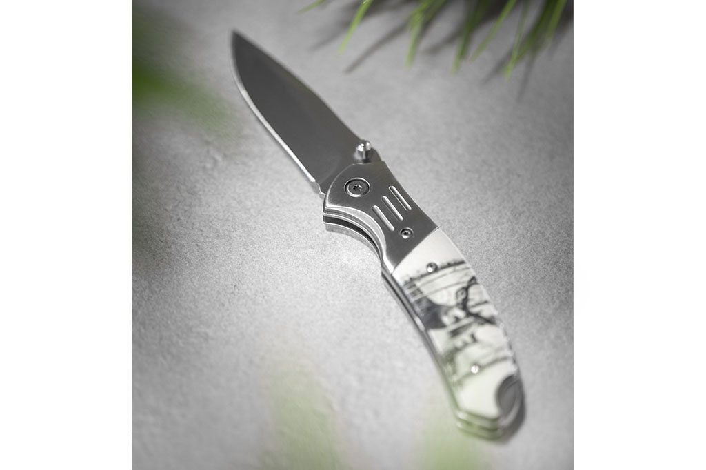 Pocket knife set with beautiful Wilddesign on the handle with gift box