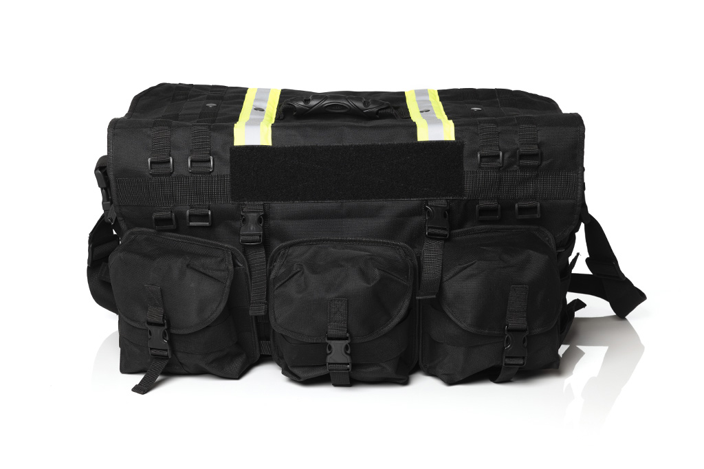 Borsa per interventi tattici per organizzazioni a luce blu con striscia riflettente giallo brillante