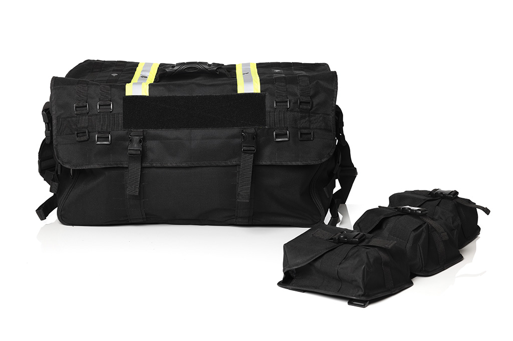 Borsa per interventi tattici per organizzazioni a luce blu con striscia riflettente giallo brillante