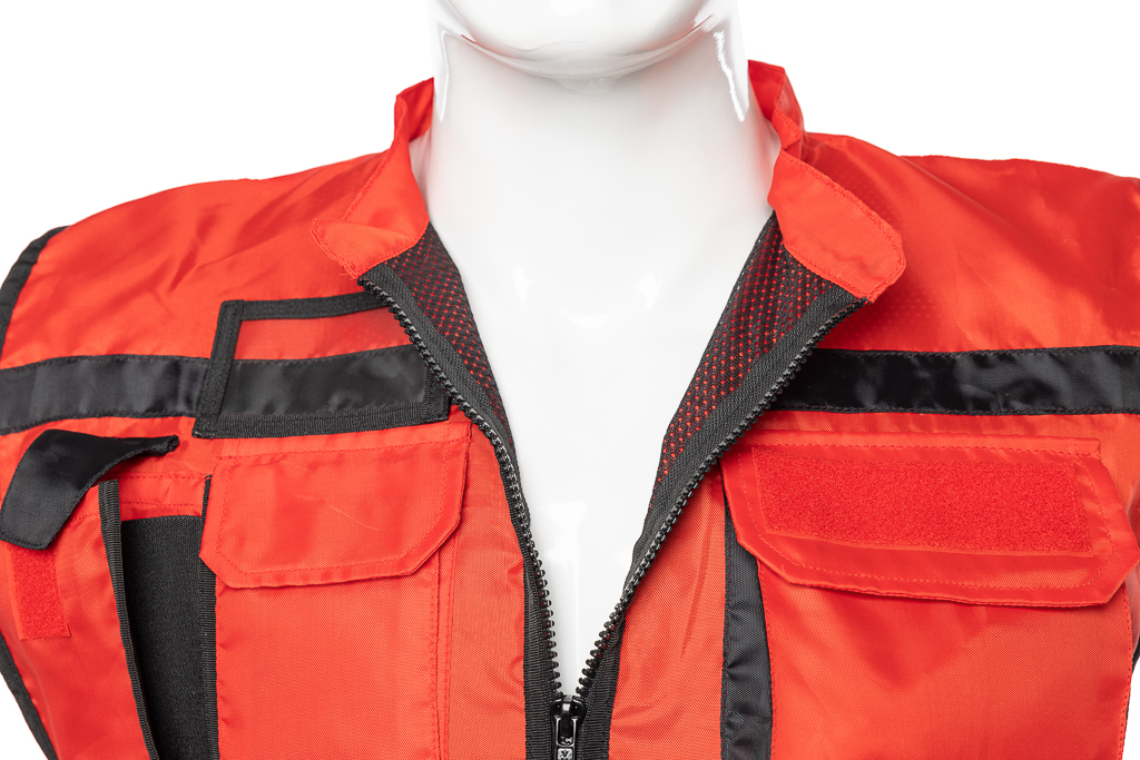 Tactical vest Red / black with reflectors and Velcro