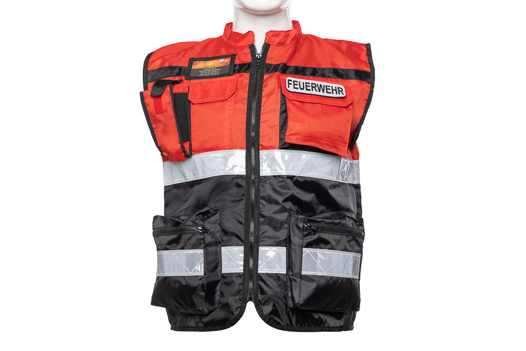 Tactical vest Red / black with reflectors and Velcro