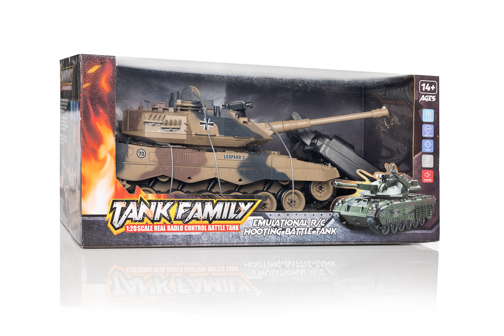 Carro armato da guerra R/C Leopard 2 telecomandato, effetti sonori, luce, funzione di sparo ecc.