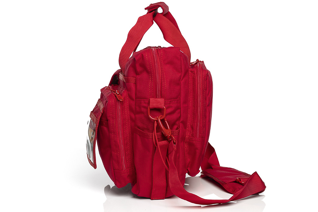 Deployment bag, red, with shoulder strap