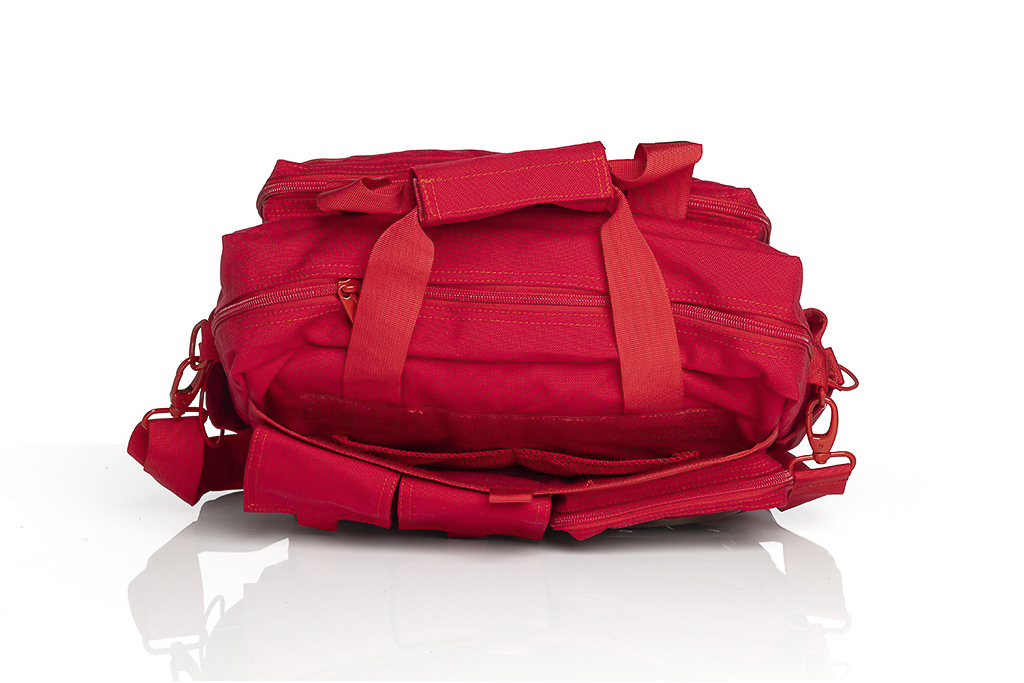Deployment bag, red, with shoulder strap