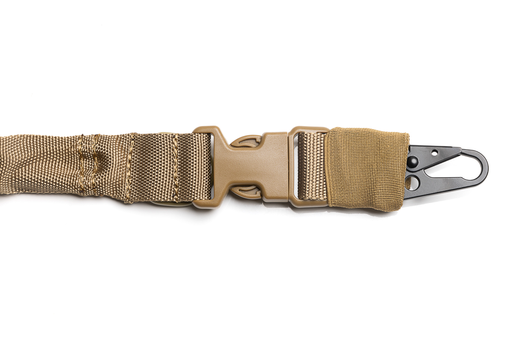 Tactical bungee rifle sling with shoulder pads - khaki