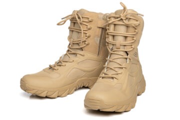 A533 code Brown Combat Boots with Side Zipper