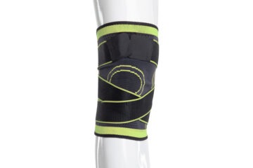 Bandage de genou de soutien avec une large fermeture velcro de 5 cm - vert-noir