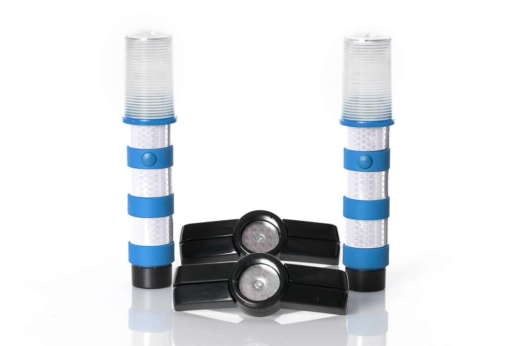 Road Flares blau mit Sockel und Hardschalenbox WL-A26-002