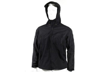 Giacca tattica Softshell con cappuccio di Vanguard, nera