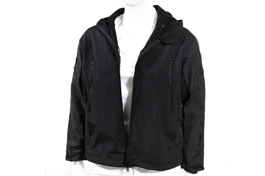 Giacca tattica Softshell con cappuccio di Vanguard, nera