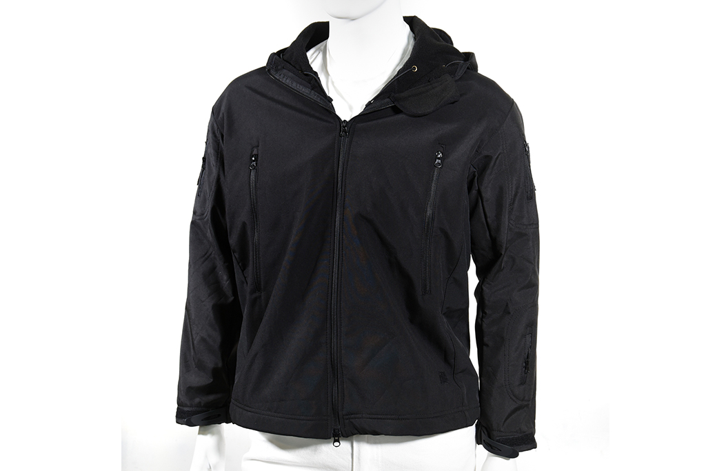 Giacca tattica Softshell con cappuccio di Vanguard, nera