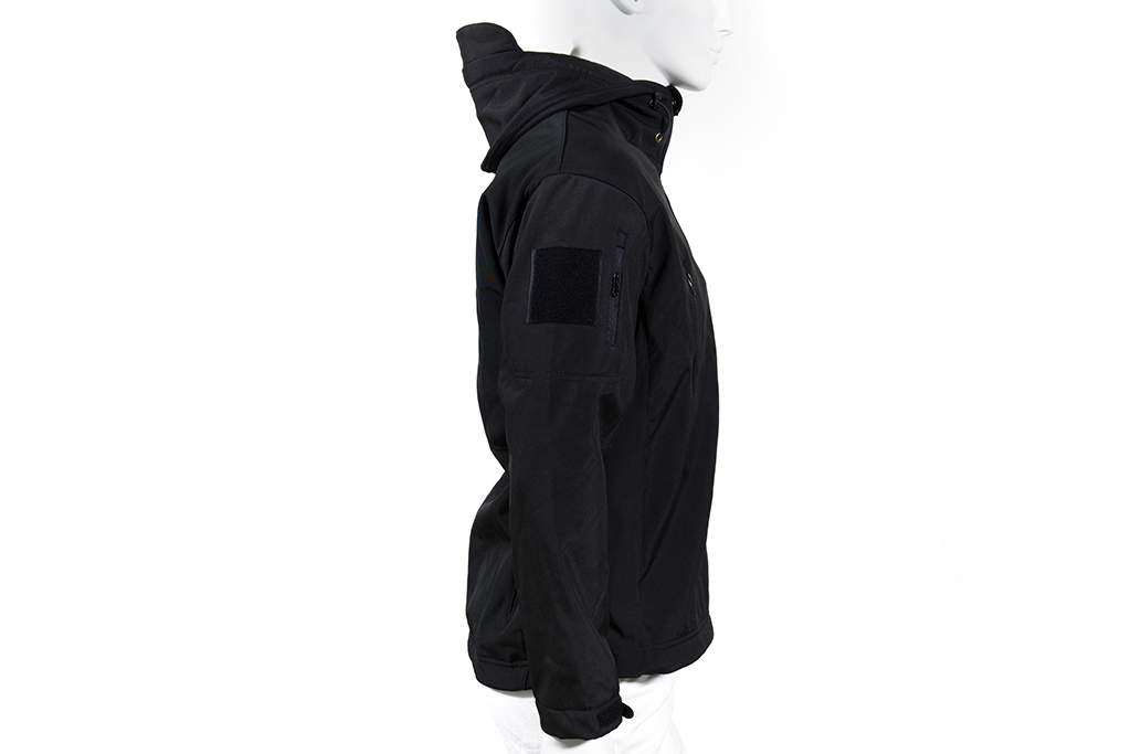 Giacca tattica Softshell con cappuccio di Vanguard, nera