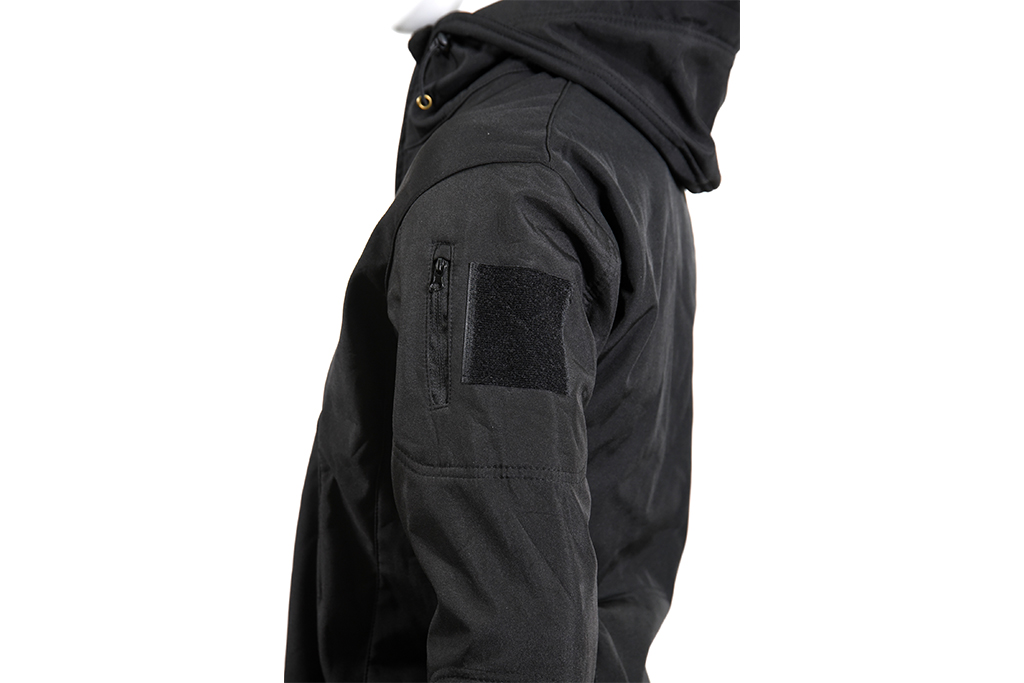 Giacca tattica Softshell con cappuccio di Vanguard, nera