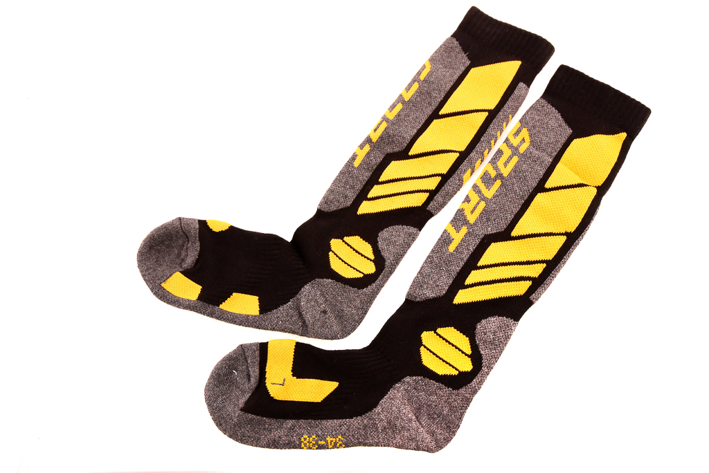 Chaussettes d’hiver / Chaussettes de ski - jaune / noir/ gris