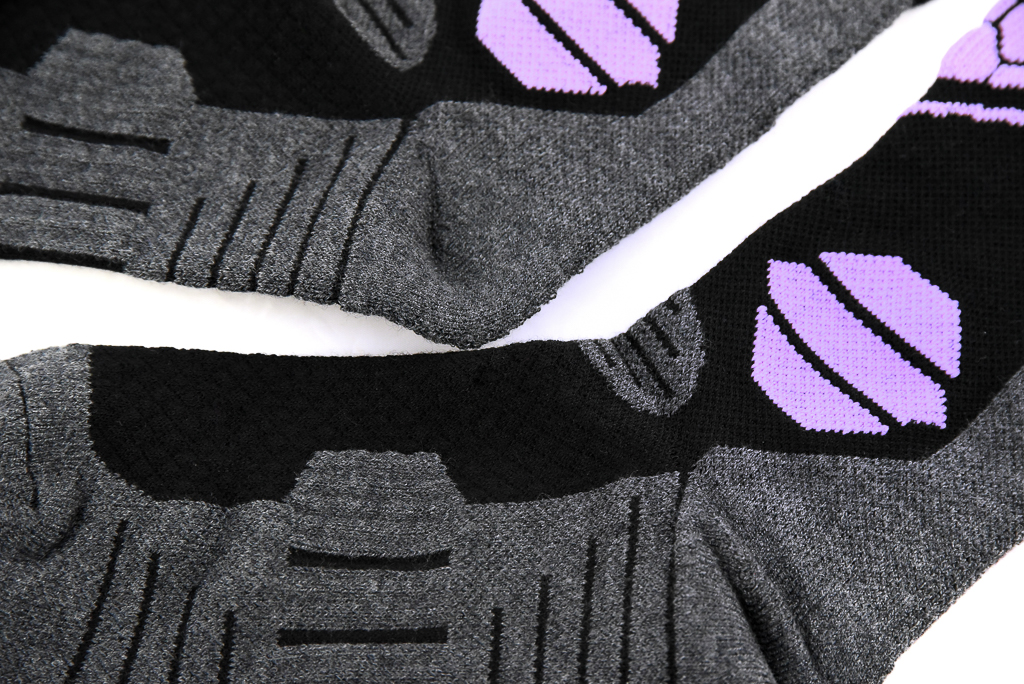 Wintersocken / Skisocken - Grau / schwarz / Lila Purpur