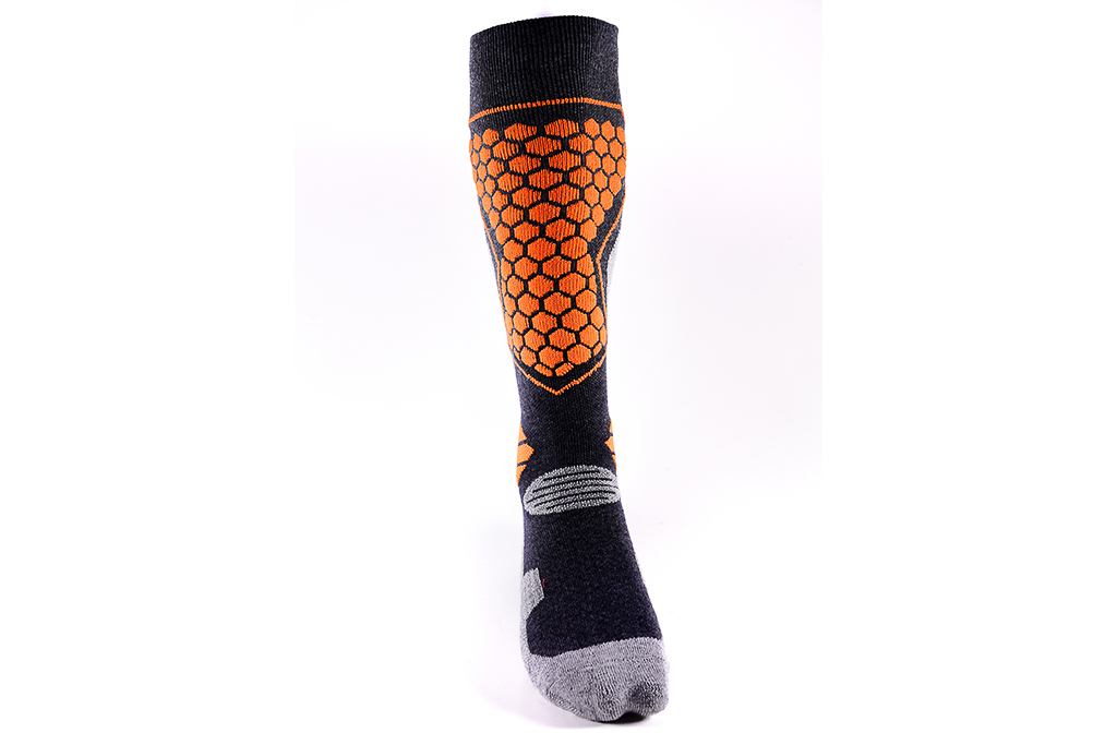 Wintersocken / Skisocken - Grau / schwarz / orange