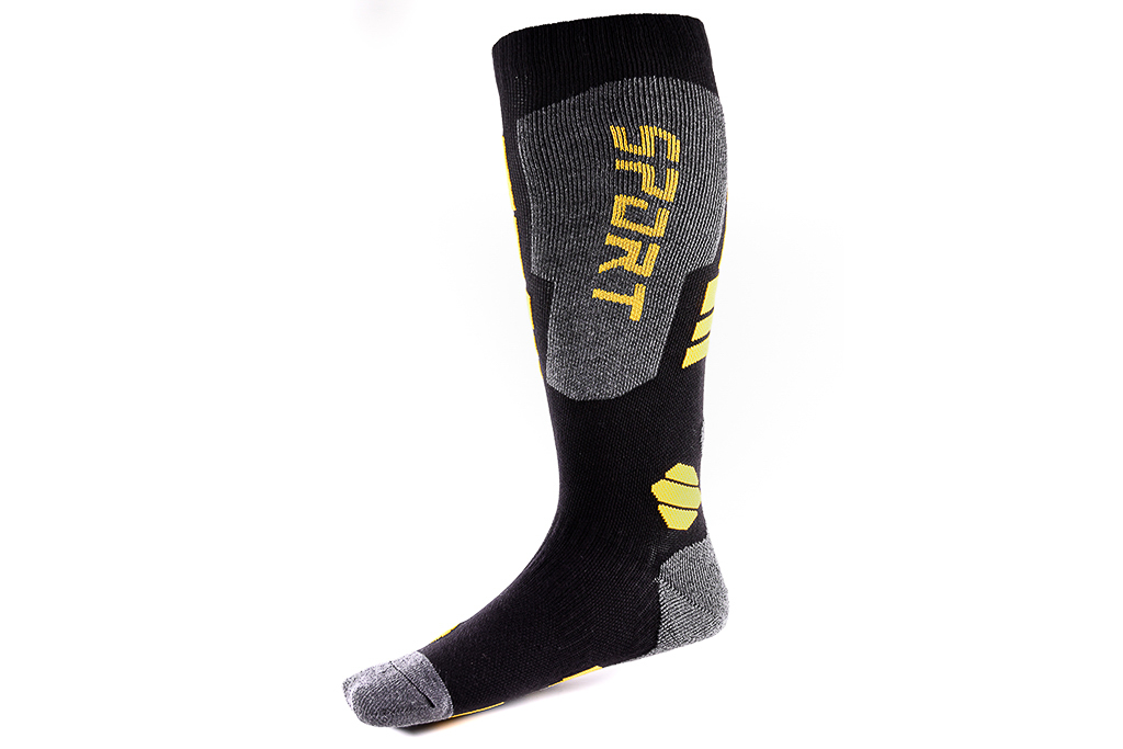 Chaussettes d’hiver / Chaussettes de ski - jaune / noir/ gris