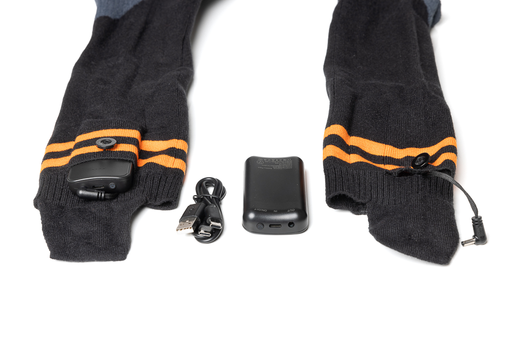 Calze invernali riscaldabili ad asciugatura rapida con 2 batterie agli ioni di litio da 3,7 V